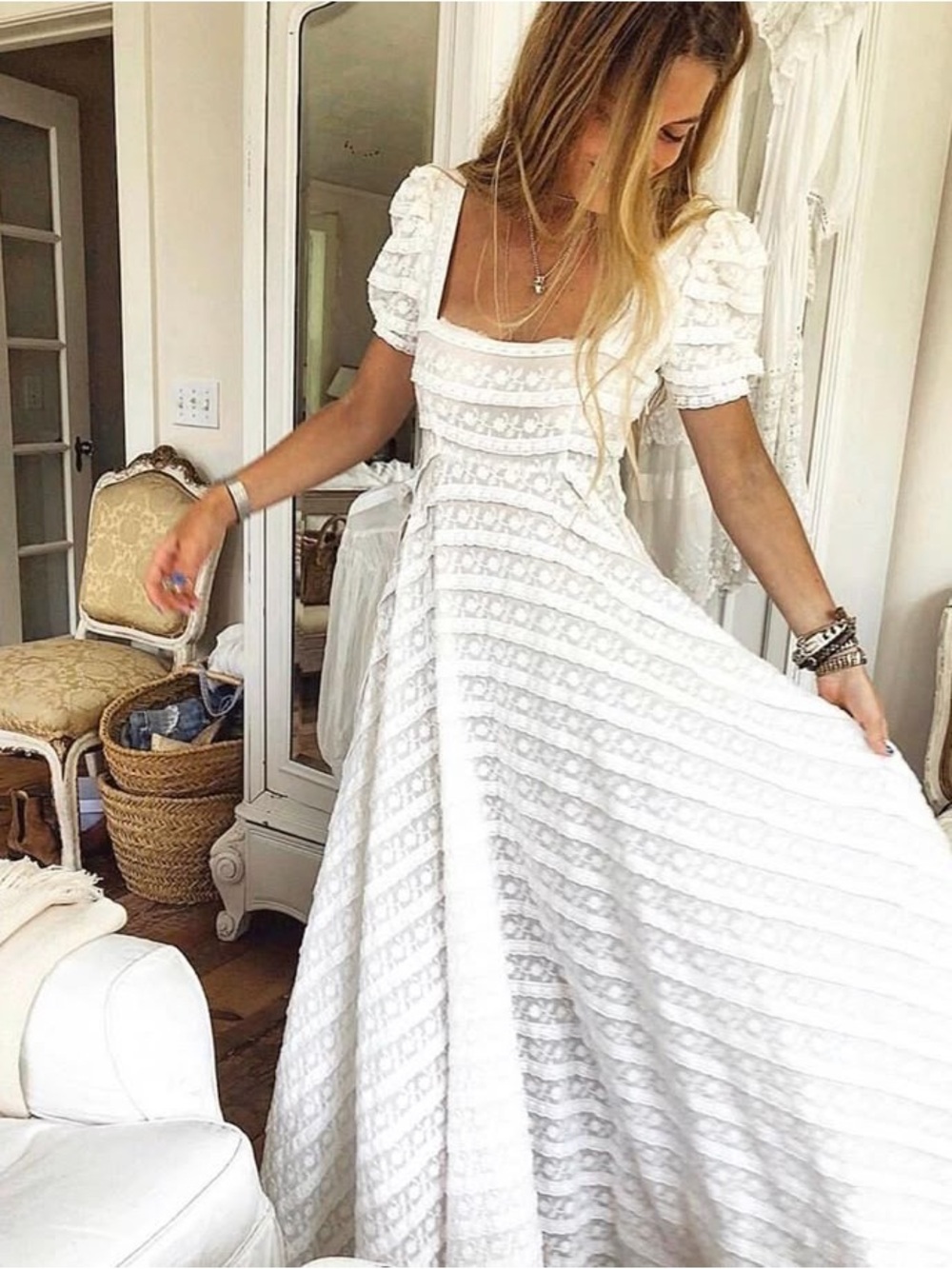 LoveShackFancy Ryan Catalina Lace Maxi Dress